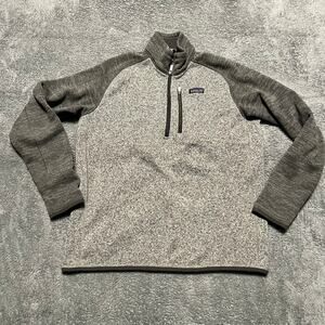 Patagonia Better Sweater Mens Large Two Tone Gray Quarter Zip Sweatshirt **